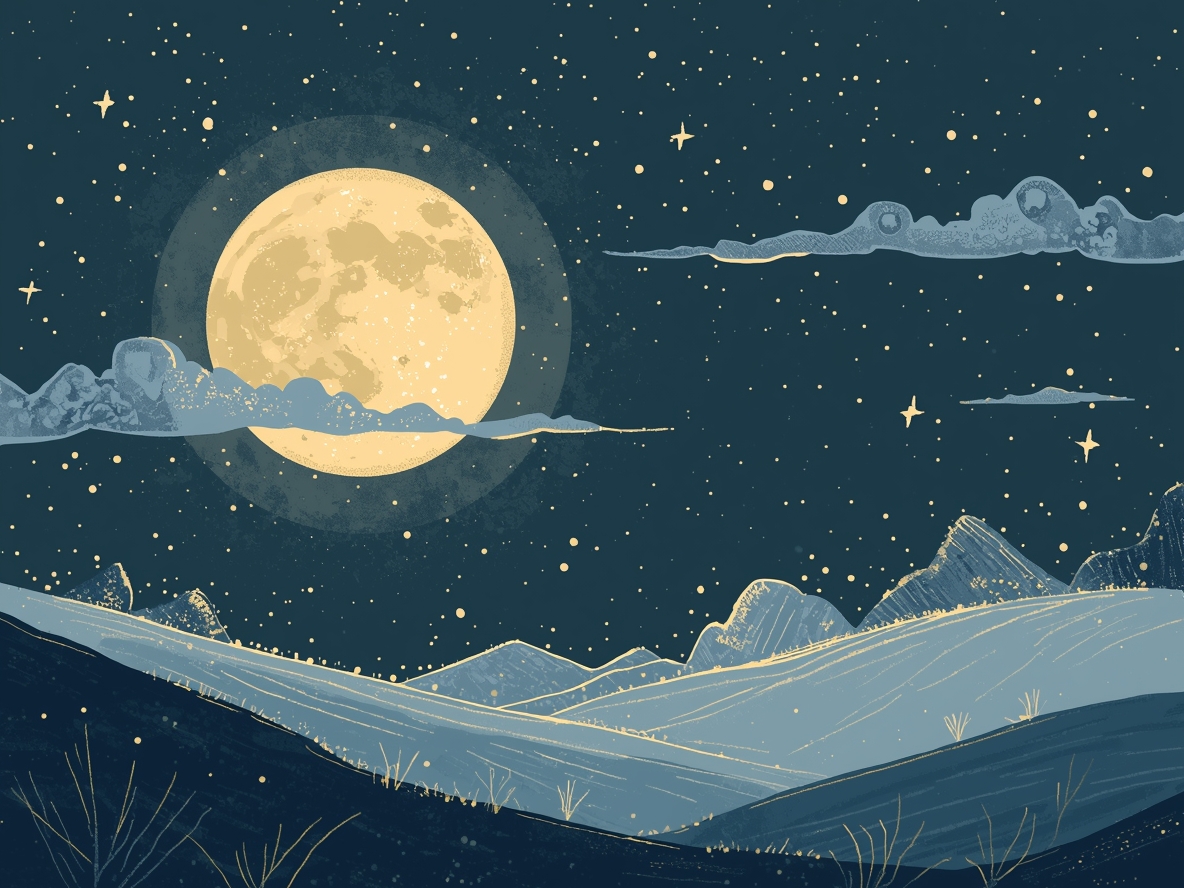 Illustrasjon av natt og måne for Vorxenoroufloxox